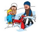 雪かきのイラスト