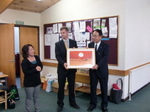 モリス校長先生の挨拶の写真